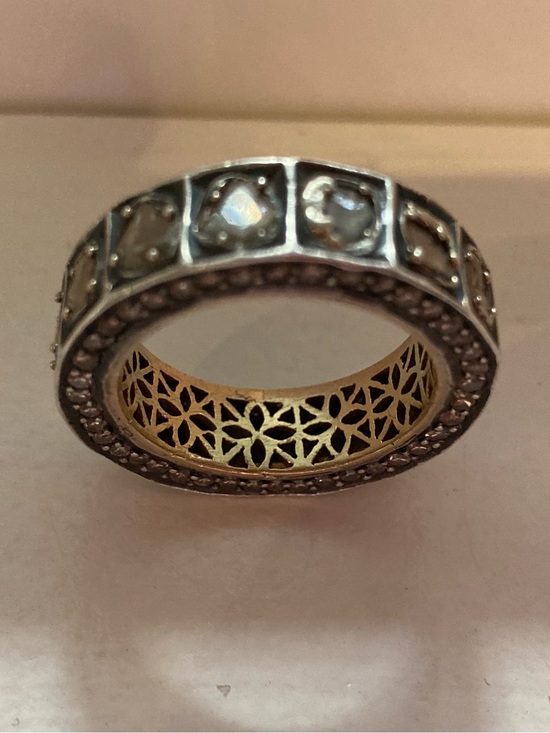 Jewelry - Elegant Two-Tone Floral Filigree Ring - Silver & Gold